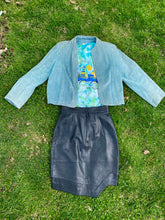 Load image into Gallery viewer, Light blue Leather Jacket
